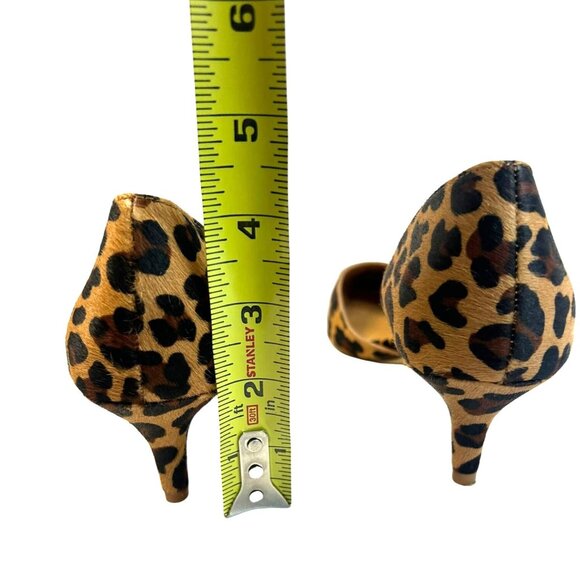 J. Crew Women's Size 5 Leopard Calf Hair Kitten Pointed Toe D'Orsay Pump Heels - Picture 9 of 16
